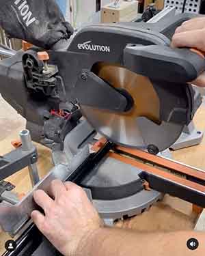 Evolution Power Tools Sliding Compound Miter Saw Corded 10 Laser Guide  Dust Bag